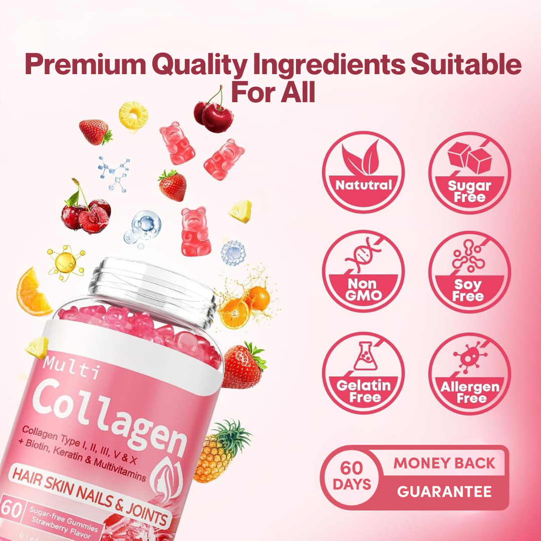 Premium Strawberry Collagen Gummies
